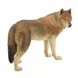 Wolf Figur, Miniatur Solid Plastic Simulation Wildlife Tiermodell Pädagogisches Spielzeug Dekorative Sammlung für Kinder(Braun)