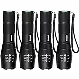 BINWO Superhelle 2000Lumen LED Taschenlampe(4 Stück), 5 Modis Einstellbar, Taktische Zoombar Wasserdicht Torch für Outdoor/Angeln/Wandern/Notfäll/Camping