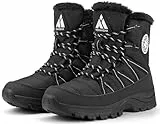 Mishansha Winterschuhe Damen Gefüttert Schneestiefel Warm Outdoor Winter Boots, Schwarz 39