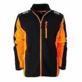 FORSBERG Sikkar, bequeme Forst Fleecejacke, leicht, hochwertig und stylisch, Farbe:schwarz/orange, Größe:XL