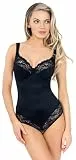 Rosme Lingerie Figurformender Body für Damen, Kollektion Anette, Schwarz, Größe 75D