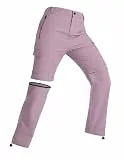 BondiTrekk Damen-Wanderhose-Zip-Off-Trekkinghose, Atmungsaktiv Wanderhose Damen Schnell Trekkinghose Abnehmbar Zip Off Outdoorhose Sommer Hiking Pants Funktionshose Rosa Lila XS