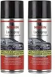 NIGRIN Lackspray, 400 ml, schwarz glänzender Autolack, schützt Felgen und Karosserie vor Rost, schnell trocknend (Packung mit 2)