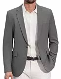 COOFANDY Herren Sakko Sportlich Blazer 1 Knopf Freizeit Sakko Jackett Sportsakko Anzugjacke für Männer Business Casual Grau 3XL