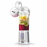 Ninja Blast Tragbarer Mixer / Blender / Smoothie Maker, 530ml Becher, Auslaufsicherer Deckel, Leistungsstarker Mini Standmixer, Kabellos & Wiederaufladbar, Zerkleinert Eis & Obst, Weiß, BC151EUWH