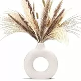 CEMABT Vasen für Pampasgras, handgemachte Vase, getrocknete Blumen, Keramik, Weiß, Handwerkliche Ornamente für die Dekoration des Bürohauses, Vasenset (M, Beige)