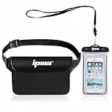 ipow wasserdichte Tasche Beutel Hülle Unterwassertasche Bauchtasche vollkommen für iPhone, Handy, Kamera, iPad, Bargeld, Dokumente vor Wasser schützen