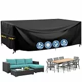 GARPROVM Abdeckung für Gartenmöbel Wasserdicht, 200x165x80cm Abdeckplane Gartenmöbel Oxford Gewebe Abdeckplane für Sitzgruppe Outdoor Sofa Tisch Möbelsets
