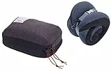 TROIKA Business Nackenkissen in Kompressionstasche aus Polyester, einrollbar, Farbe: grau/schwarz, dauerhaft formstabil, BBG61/GY