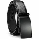 YOORAN Gürtel Herren, Automatik Ledergürtel ohne Löcher für Herren Business Anzug,Breit 35mm, Größe Angepasst