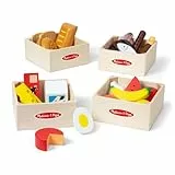 Melissa & Doug Nahrungsmittelgruppen aus Holz - 21 Holzlebensmittel zur Ernährungslehre und für die Kinderküche, für fantasievolles Rollenspiel, für Kinder ab 3 Jahren