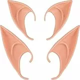 Keyoung 2 Paar Weiche Elfenohren Latex Elfenohren für Kinder und Erwachsene,Elfenohren für Elfen-Cosplay, Weihnachten, Halloween, Karneval, Partydekorationen Zubehör