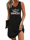 Bresdk Nachthemd Damen Kurzarm mit Herzchen-Print Nachthemden mit V Ausschnitt Kurz Schlafshirt Niedliches Sommer Baumwolle Loungewear für Frauen Schwarz XXL
