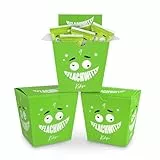 Glückskekse Flachwitze 3er-Packung fortunes cookies in grün | Glückskekse lustige Flachwitze für Kinder und Erwachsene zur Party, Geburtstag, Geschenk | Kekse frisch gebacken vegan & made in Germany
