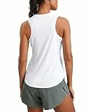CRZ YOGA Damen Sport Tank Top Racerback Ärmelloses Yoga Oberteile Sommer Fitness Tops Gym Leichte Sporttop Weiss 38