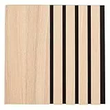 Atmosphera Interior Designer – Set mit 3 dekorativen Holzlamellenpaneelen – 30 x 30 cm – Beige auf schwarzem Hintergrund – Schalldämmung – Eingangsbereich, Wohnzimmer