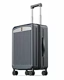 MGOB Handgepäck Koffer 55x40x20cm leicht, handgepäck Trolleys PC Hartschalen Koffer mit TSA-Schloss und 4 Silent Spinner für Geschäftsreisen- Blau