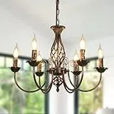 Comely Kronleuchter Moderne, 6 Lichter E14 Industrielle Verstellbare Kette Pendelleuchte, Antik Industrie Hängeleuchte Pendellampe Vintage für Wohnzimmer, Schlafzimmer, Esstisch, Küche, Esszimmer