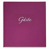 goldbuch 48 048 Seda Gästebuch, 23,5 x 24,5 cm, Hochzeitsgästebuch mit 100 weißen Seiten, Papier 170 g / m2, Einband Kunstdruck gerippt mit Silberprägung, Brombeere