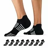 Falechay Sneaker Socken Herren Damen Socken baumwolle 8 Paar Sportsocken Schwarz Kurze LaufSocken,Schwarz 43-46