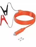 Tonton Alligator Klemme zu Zigarettenanzünder Kabel 2M, 14AWG Auto Zigarettenanzünder Krokodilklemme, 12V Stecker zu Batterie Clips Adapter für Jackery, Bluetti, Anker Solar Generatoren, Power Station