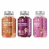 Kinder Gummibärchen Set - Multivitamin mit Omega-3-6-9 + Eisen & Vitamin C + Kalzium & Vitamin D3 - Für Kinder von 3 bis 12 Jahren - Fruchtgeschmack - Nahrungsergänzungsmittel von maxmedix