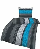 Soma Fein-Biber Bettwäsche Set 2-teilig – 135x200 cm + 80x80 cm – 100 % Baumwolle, Öko-Tex Standard 100, warme Winterbettwäsche