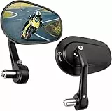 KEMIMOTO Lenkerendenspiegel Motorrad E-geprüft, 2 Stücke Universal Motorradspiegel für Lenker,360°drehbarer Lenkerspiegel Motorrad, 7/8' 22mm Seitenspiegel Kompatibel mit Roller, ATV