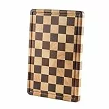 Hackbretter Schneidbrett Akazienholz 36 x 24 x 2.5 cm Holzschneidebrett Dicke Holzbretter Schachbrett Hackbretter Küche Geschenke für Mama Papa