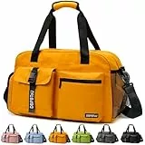 DBPBToU 35L Sporttasche Damen Herren, Reisetasche mit Schuhfach und Nassfach, Wasserdichte Weekender Bag, Gym Bag/Schwimmtasche/Saunatasche Verwendet Werden kann (Gelb)