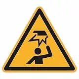 Schild Warnzeichen 50mm - DIN EN ISO 7010 - ASR A1.3 - Für Innen und Aussen - 5cm - PVC Aufkleber - selbstklebend (10, W020 Warnung vor Hindernissen im Kopfbereich)