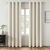 MIULEE Verdunklungsvorhänge Vorhänge Blickdicht 2er Set 225 cm Lang, Gardinen Ösen Abdunkelnde Vorhänge Wohnzimmer Schlafzimmer, Fenster Gardine Verdunkelung Thermovorhang, Birke Weiß