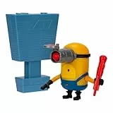 MINIONS Ich – Einfach unverbesserlich 4: Scharf schießender Mega Mel – Actionfigur, Drücke auf Mels Kopf, um seinen Blaster abzufeuern. Sammle alle 5, Unterschiedliche Funktionen und Zubehörteile