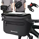 GXCROR Fahrrad Lenkertasche 4.7L mit Schnellrelease | Stabiler Träger für City & Trekking | Wasserdicht + Handyfach + Getränkehalter
