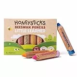 Honeysticks Little Learner Jumbo Buntstifte Dick für Kinder, 8er Pack – Meine Ersten Farbstifte, Ungiftiger Bienenwachskern, Leuchtende Farben, Zeichen- und Malstifte ab 1 Jahr