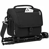 RAINSMORE Kameratasche Spiegelreflex DSLR SLR Fototasche Groß mit Regenschutzhülle Taschen für Fotografen Kamera Objektive Zubehör Schwarz