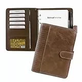 BIND 15601 Systemplaner A5 aus Lederimitat, brauner Timeplaner, Mappe ca. 24 x 19 x 4 cm, Kalendermappe mit Systemeinlage mit Kalender 1 Woche=2 Seiten, Systemmappe mit Druckverschluss