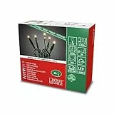 Konstsmide 6353-820 Micro LED Lichterkette / für Innen (IP20) / VDE geprüft / 24V Innentrafo / 50 bernsteinfarbene Dioden / schwarzes Kabel, Bernstein