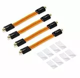 conecto 4X Premium Fensterdurchführung für SAT Kabel koaxial inkl. Klebepads (F-Kupplung auf F-Kupplung, vergoldet) 20 cm