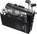 KLIM K8 Kassettenspieler mit F1-Kopfhörern - Kassettenrekorder - NEU Cassette Player - AM/FM Kassettenradio - Eingebautes Mikrofon & Lautsprecher - Kopfhöreranschluss & Ohrhörer