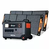 𝐁𝐥𝐚𝐜𝐤𝐯𝐢𝐞𝐰 OSCAL PowerMax 3600(Peak 6000W) Tragbare Stromstation mit 2x200W Solarpanel, 23% Hohe Umwandlungsrate, Geeignet als Notstromquelle für Zuhause Oder Beim Camping