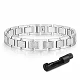 VNOX Armband Herren Silber Geschenk Vatertag: Großes Männerarmband Edelstahl Verstellbare, Jahrestag Geschenk für Ihn Papa Sohn Bruder