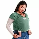 Sleepy Wrap Babytragetuch - Baumwoll Tragetuch Baby Neugeboren bis 15 kg, Maschinenwaschbar, Kuschelweich & Atmungsaktiv (Salbei)