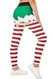 Loveternal Weihnachts Leggings Damen Sport Lang Elegant Yoga Pants Blickdicht High Waist Frauen Laufhose Fitnesshose Trainingshose Sportleggins Streetwear M