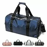 Sporttaschen für Damen und Herren, Reisetasche und Handtaschen - mit Schuhfach und Nassfach - Travel Bag für Sport, Fitnessstudio, Duffle Bag für Wochenendreisen (Blau)