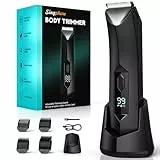 Singphere Intimrasierer Mann, Trimmer Herren für Männer mit 4 Kämmen,Rasierer Herren Intimbereich für private Teile mit LED-Licht&Display,Körperhaarschneider IPX7 wasserdicht für Nass/Trockenanwendung