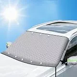 Sonnenschutz Auto Frontscheibe Frontscheibenabdeckung mit 8 Magneten, windschutzscheibe Sonnenschutz, klappbar Schützt vor Sonne, UV, Schnee, EIS, Frost, Staub Für alle Jahreszeiten (L：H120xB146 cm)