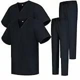 MISEMIYA - Pack * 2 Pcs - Unisex-Schrubb-Set - Medizinische Uniform mit Oberteil und Hose ref.2-8178 - X-Large, Schwarz 68