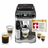 De’Longhi Magnifica Evo Next - Perfetto Kaffeevollautomat mit LatteCrema-Milchaufschäumer, 13 One-Touch-Getränke, Coffee- und Cappuccino Kaffeemaschine, farbiges Touch-Display, Titan (ECAM312.80.SB)