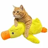 Zatix​bu Katzenminze Spielzeug Ente, Weiches Katzen Spielzeug Kitten mit Katzengras, Knabbern & Zahnreinigung, Robustes Anti-Stress Spielzeug für Katze und Hunde (Groß, Gelb)